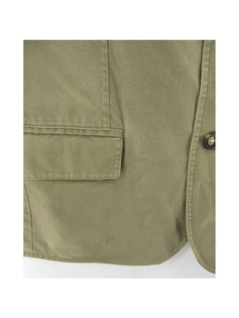 VGT LL Bean Sport Coat 38 Olive Blazer Jacket Safari Utility Canvas